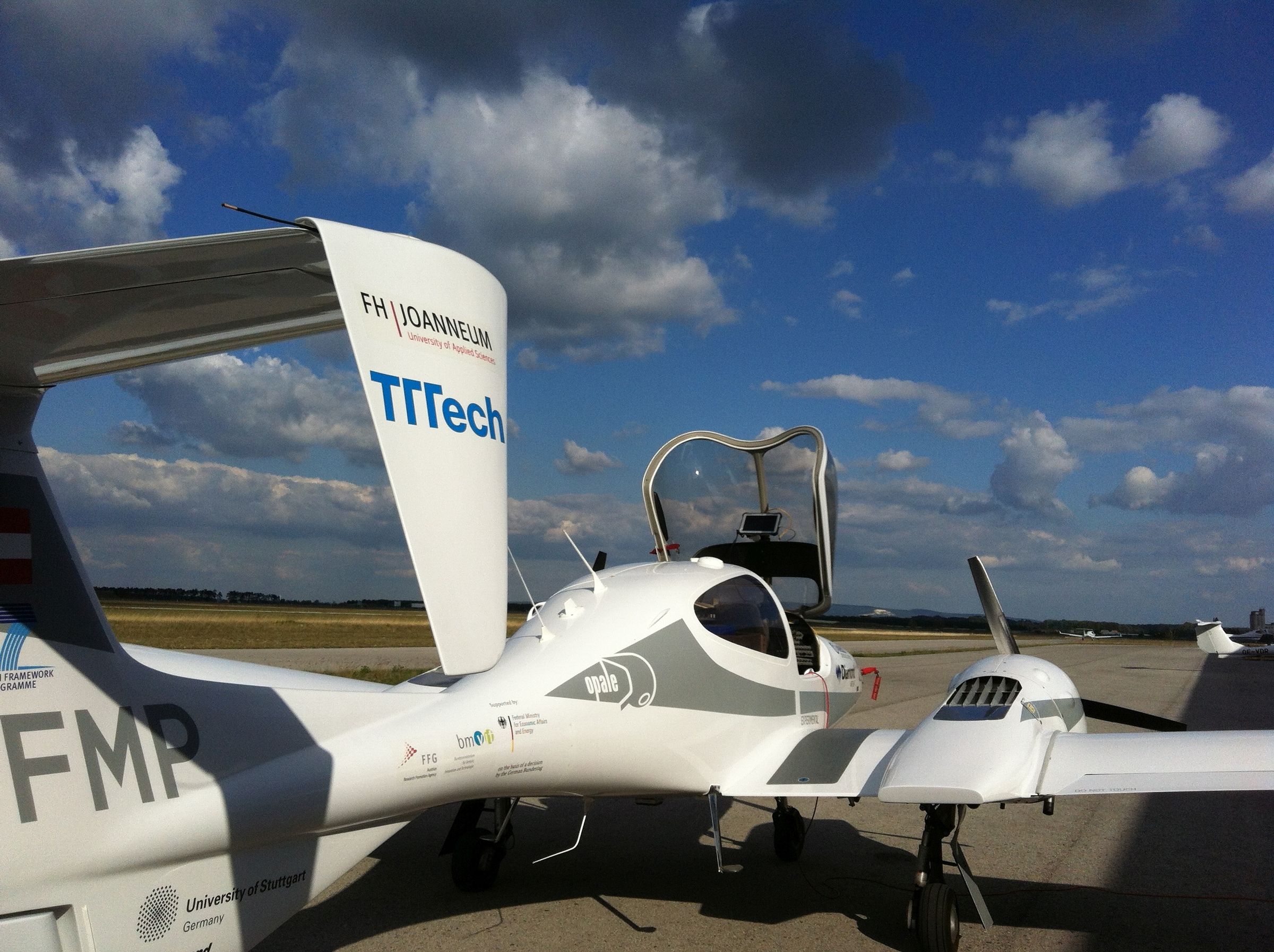 The twin-engine DA 42 plane is provided by Diamond Aircraft.
