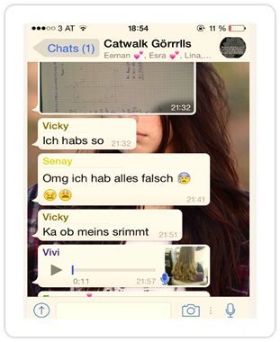 Bild eines Chatverlaufs auf WhatsApp zur Lösung einer Mathematik-Hausübung.