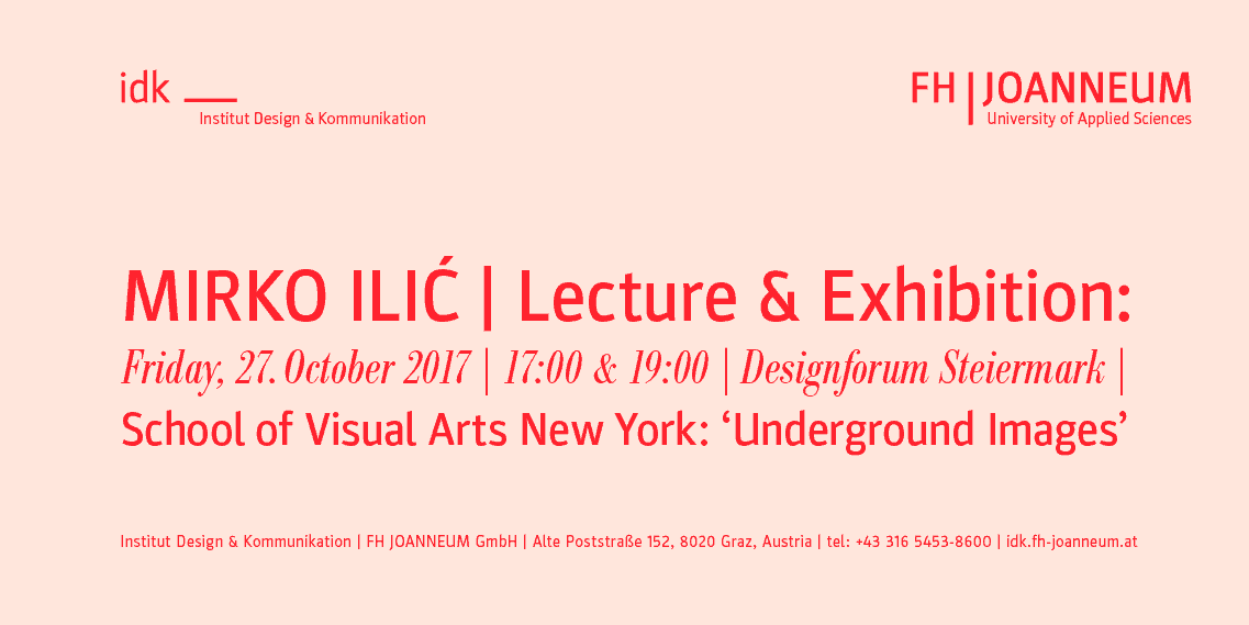 Einladung zur Lecture & Exhibition von Mirko Ilic