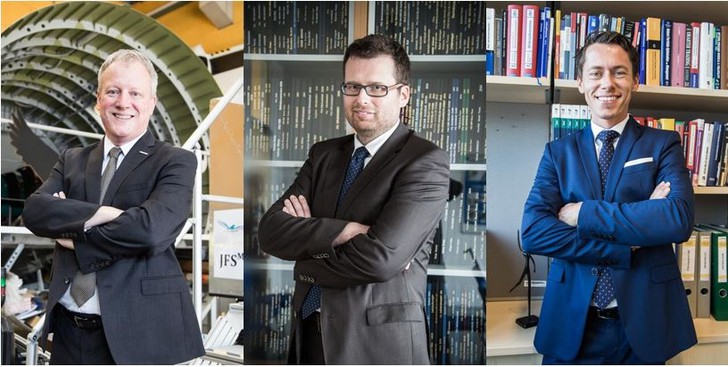 Porträtbilder der drei neuen Studiengangsleiter der FH JOANNEUM Holger Friehmelt, Wolfgang Granigg und Michael Murg.