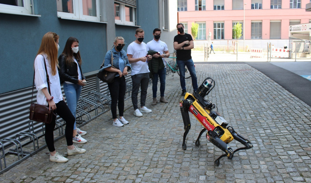 Sympathischer Roboterhund SPOT besucht Bauplanung und Bauwirtschaft