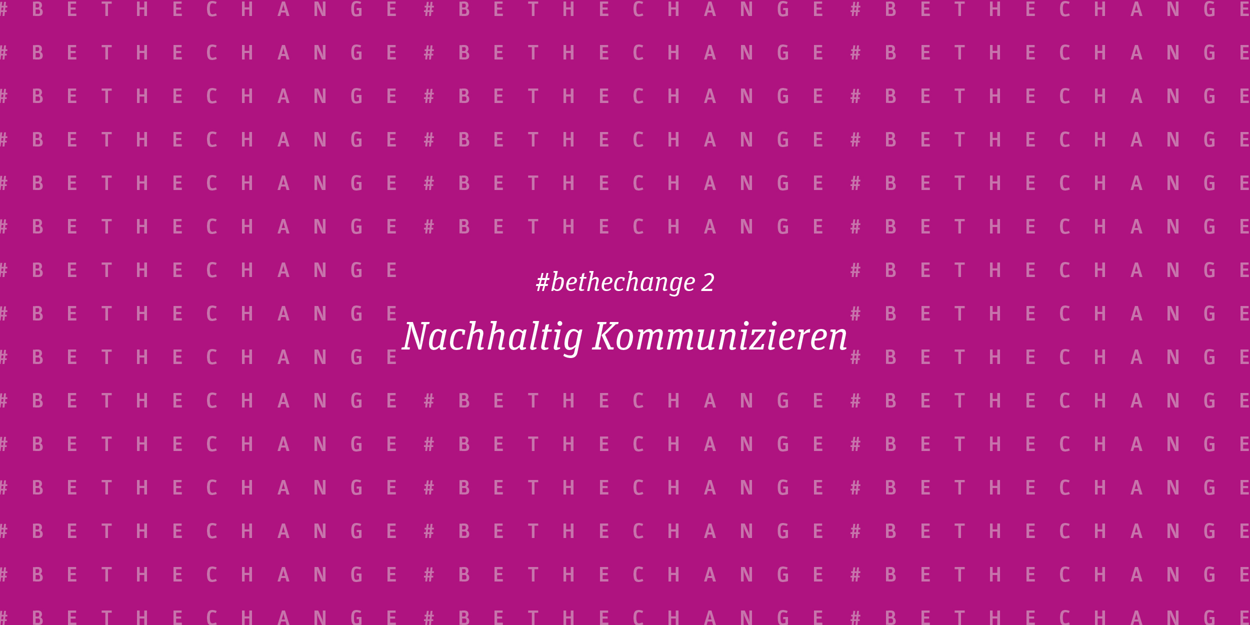 Hier sieht man eine violette Grafik als Header zum Beitrag Nachhaltig Kommunizieren