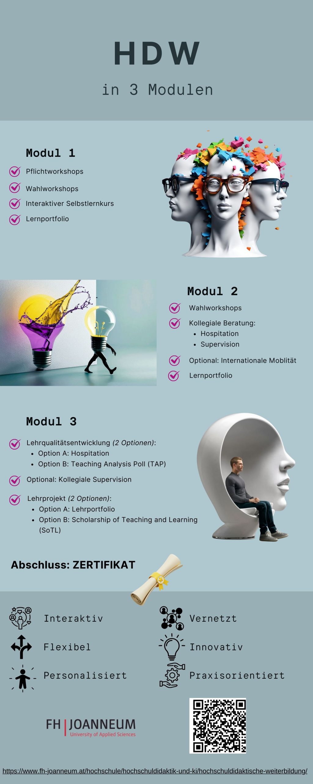 Infografik zur Hochschuldidaktischen Weiterbildung