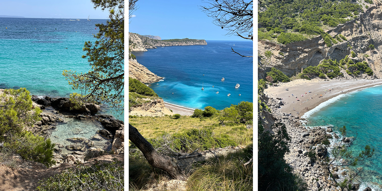 Das Foto zeigt unterschiedliche Buchten auf der Insel Palma de Mallorca.