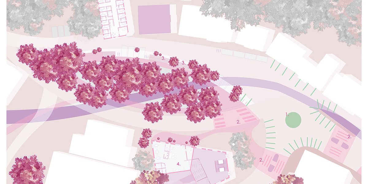 Das Bild zeigt den Lageplan vom Ortskern Mariatrost.