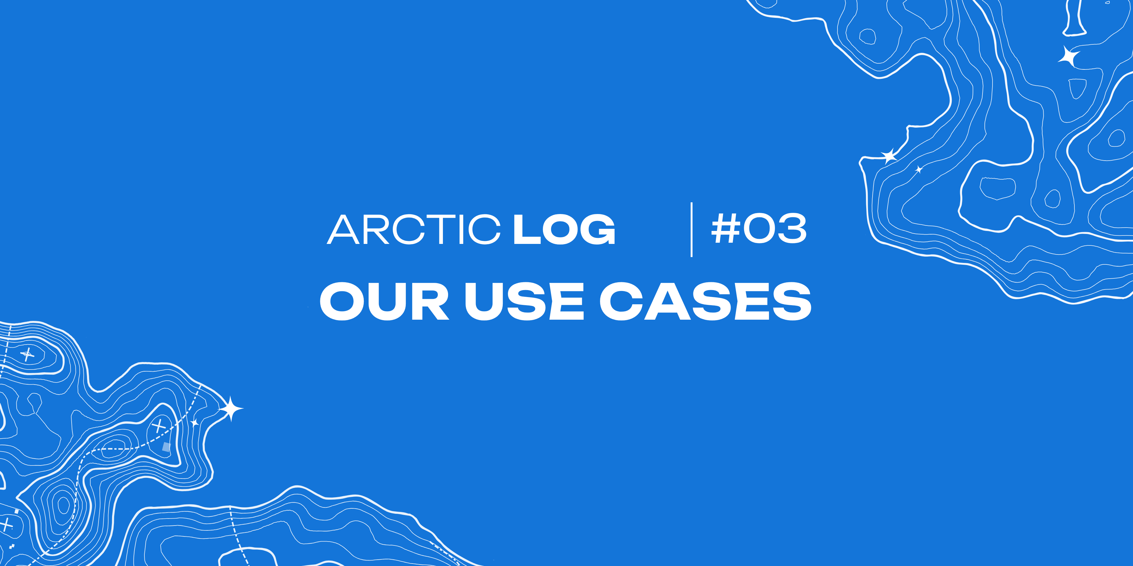 Weiße Schrift auf hellblauem Grund mit dem Titel Arctic Log #3